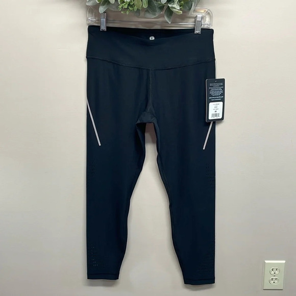 NWT 90 Degree By Reflex 7/8 Ankle Tight Legging Black Perforations M - Picture 1 of 15